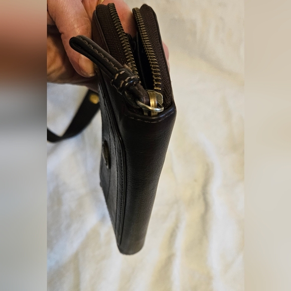 Coach Chelsea Pebbled leather turnlock hobo & zip wallet bundle #10947 Chocolate - Picture 7 of 9